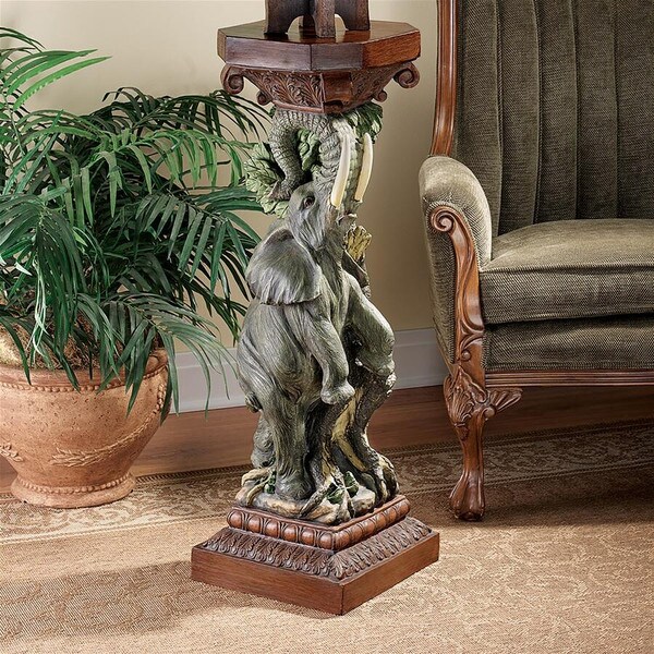 Elephant Triumph Sculpture Pedestal Pillar Column Display Plinth